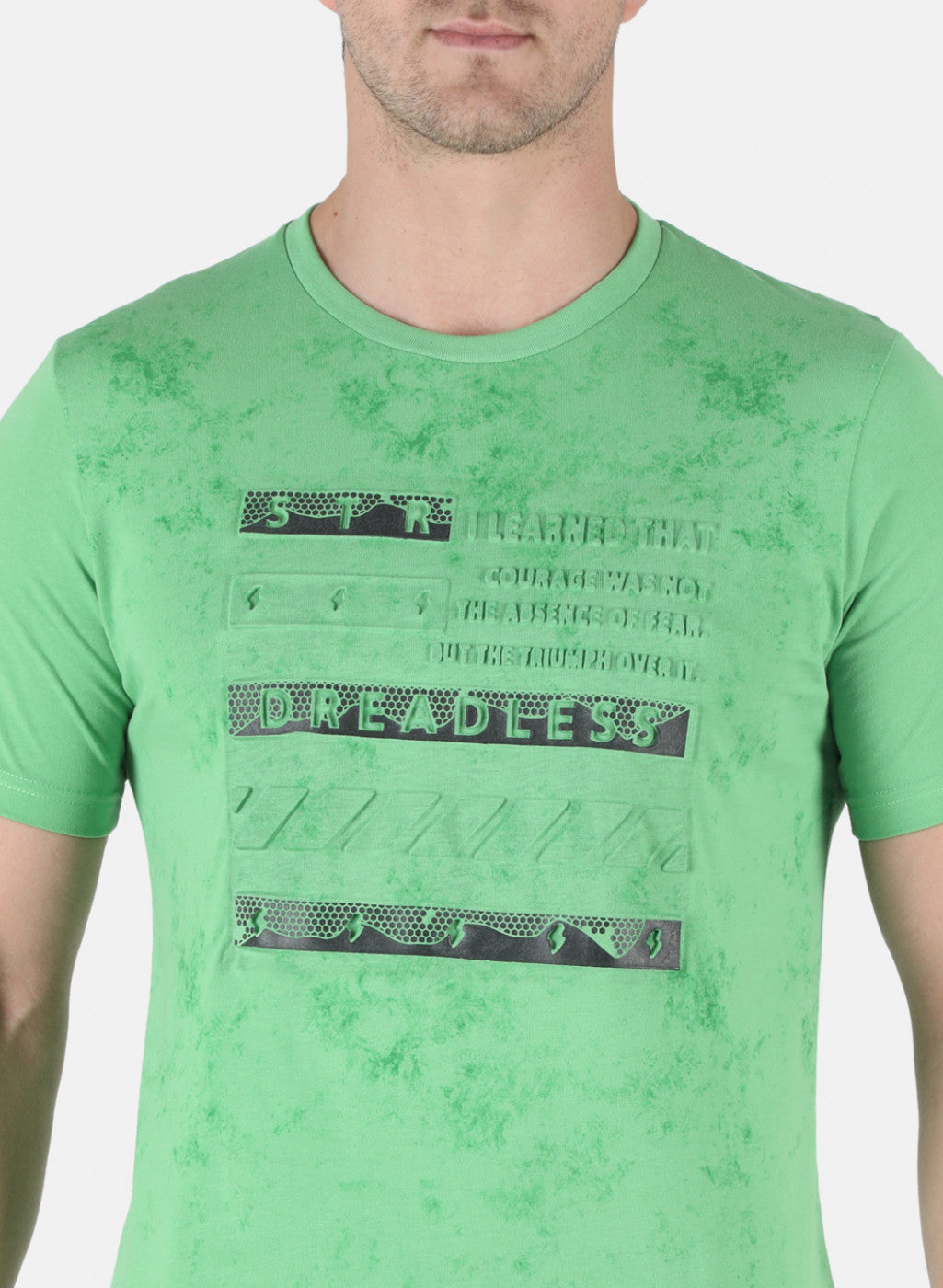 Men Green Printed T-Shirt