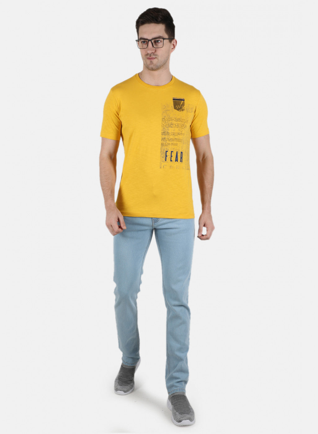 Men Yellow Printed T-Shirt