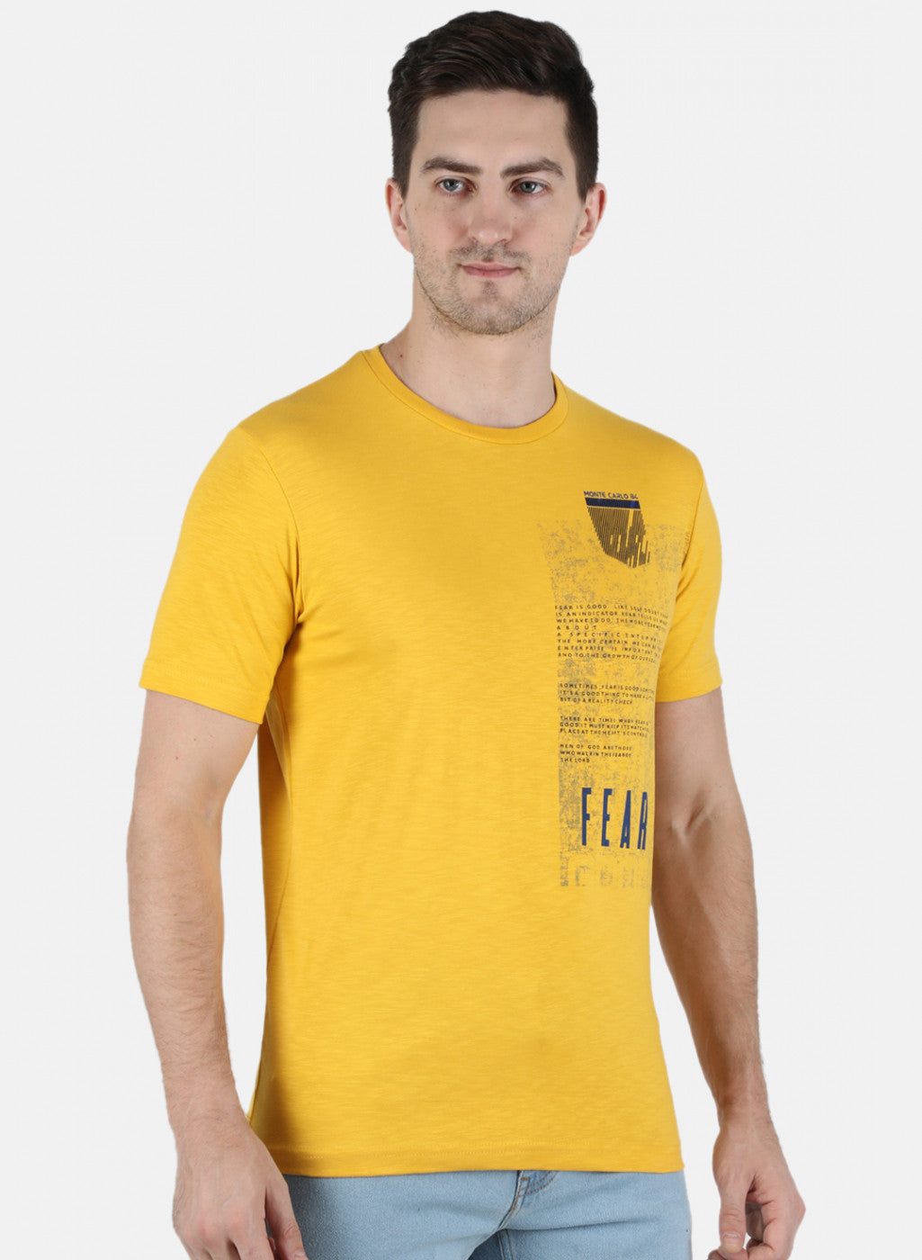 Men Yellow Printed T-Shirt