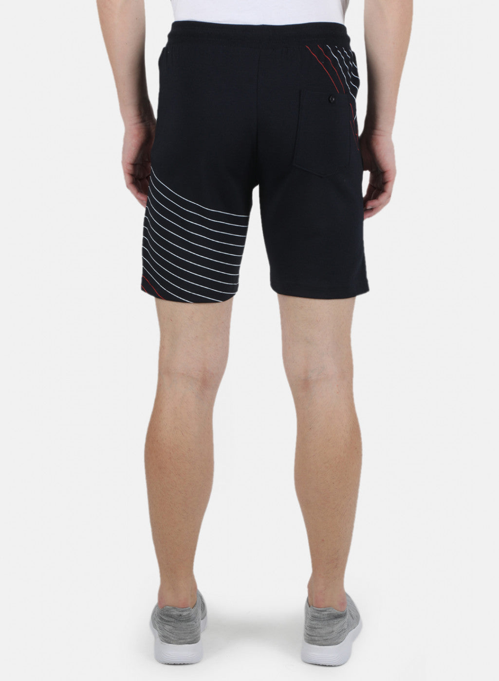 Men NAvy Blue Printed Bermuda