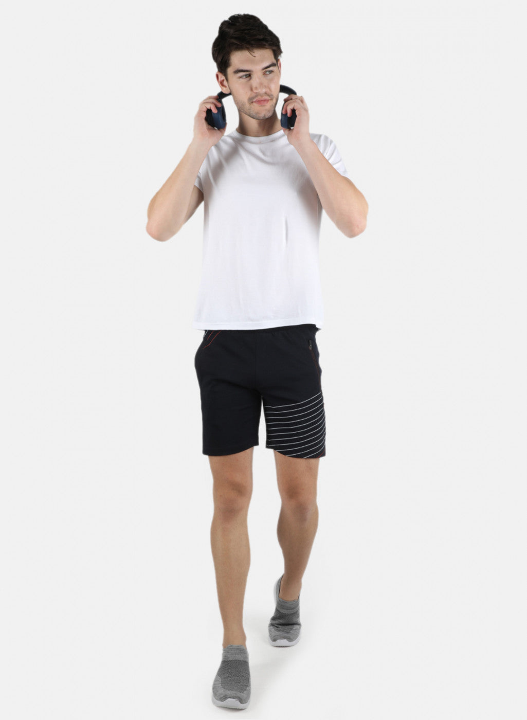 Men NAvy Blue Printed Bermuda