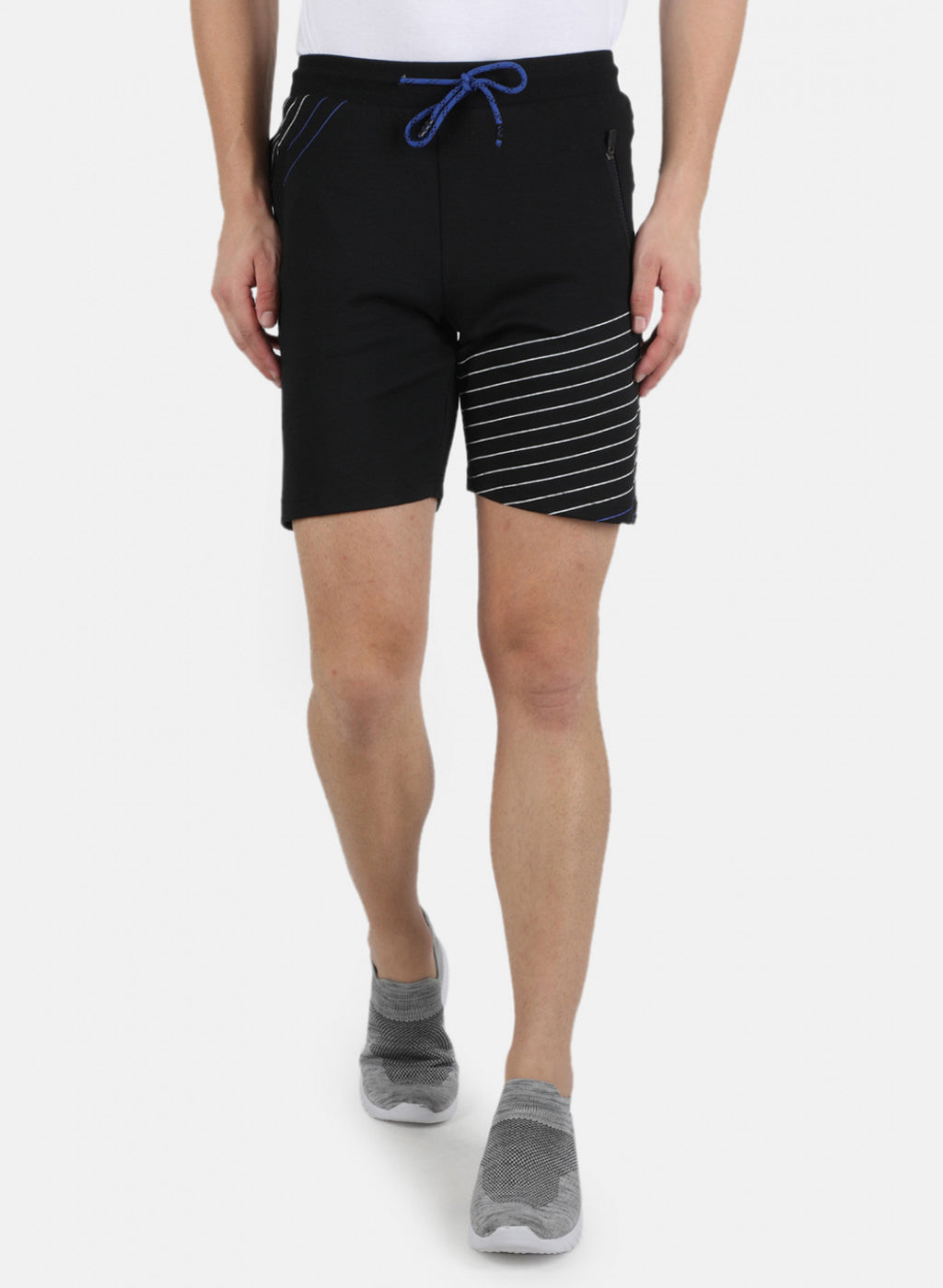 Men Black Printed Bermuda