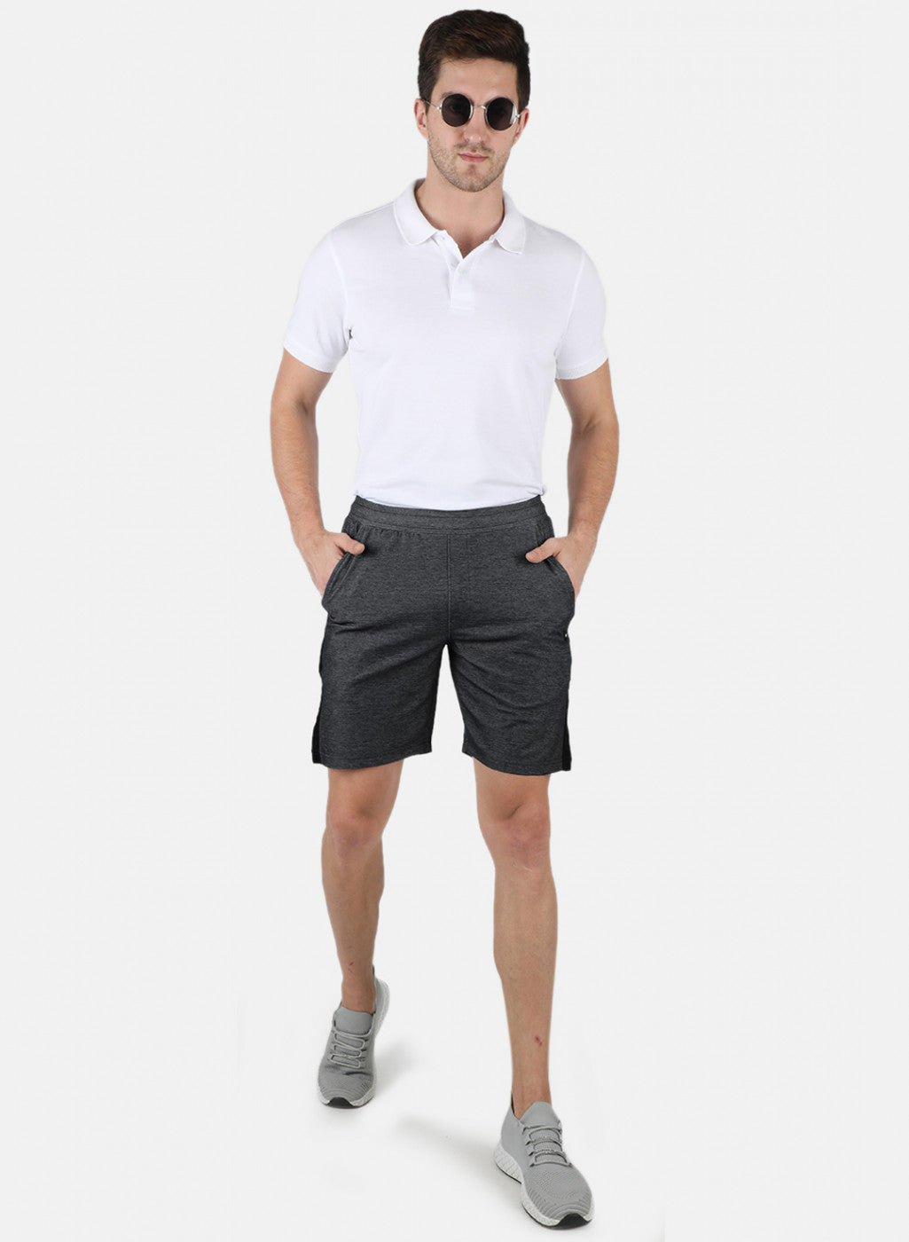 Men Black Plain Bermuda