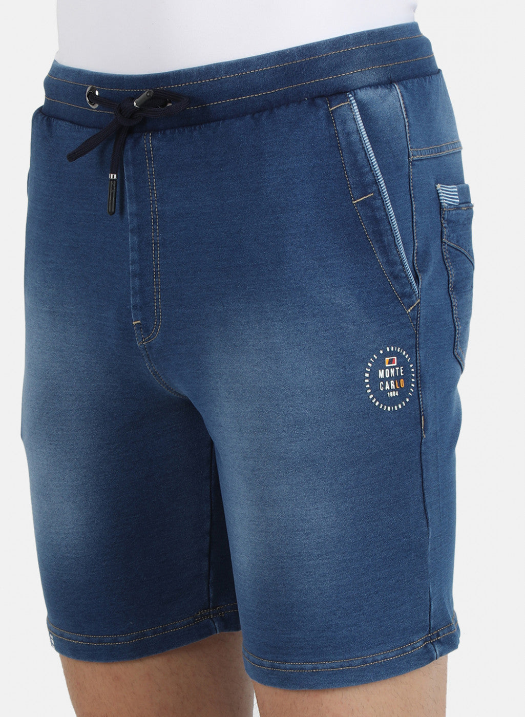 Men Blue Light Wash Bermuda