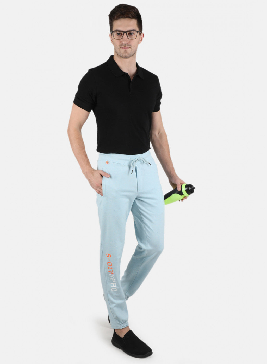 Men Blue Plain Lower