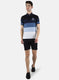 Men Blue Stripe Bermuda Set