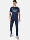 Men Blue Stripe Lower Set