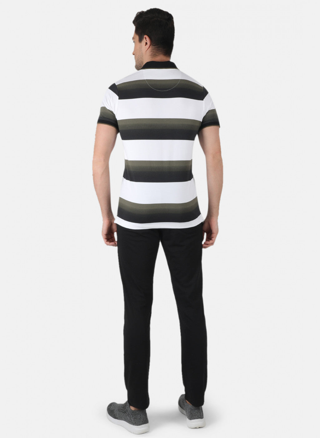 Men Olive Stripe Lower Set