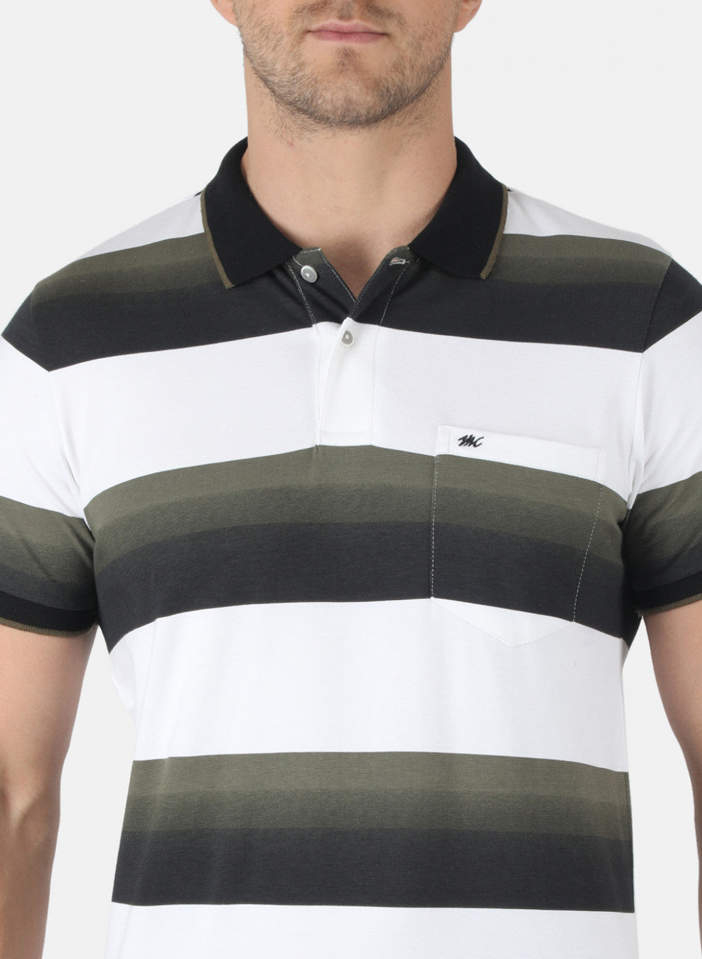Men Olive Stripe Lower Set
