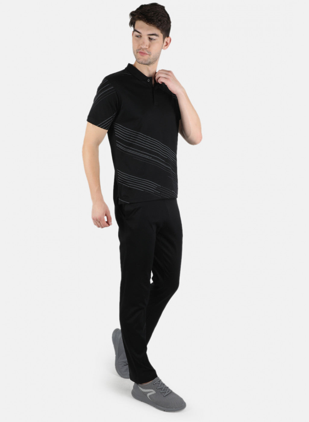 Men Black Printed Lower Set