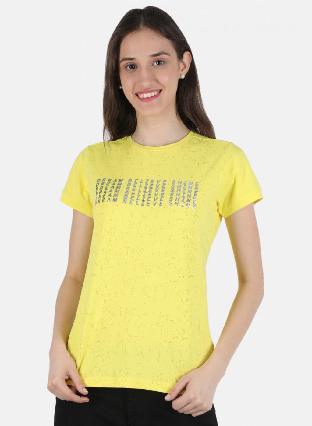 Women Yellow Printed Top