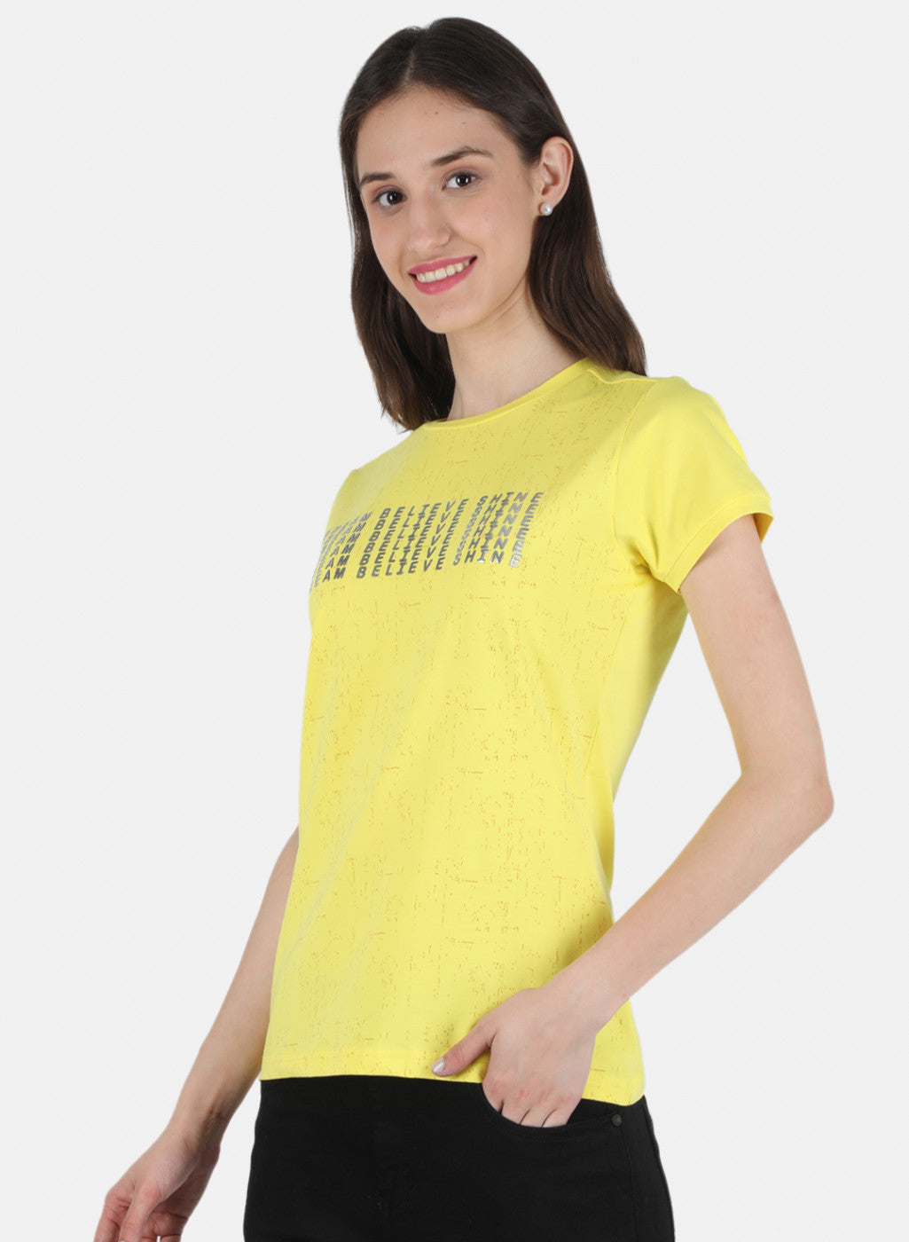 Women Yellow Printed Top