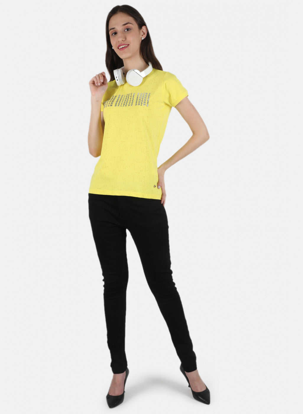Women Yellow Printed Top