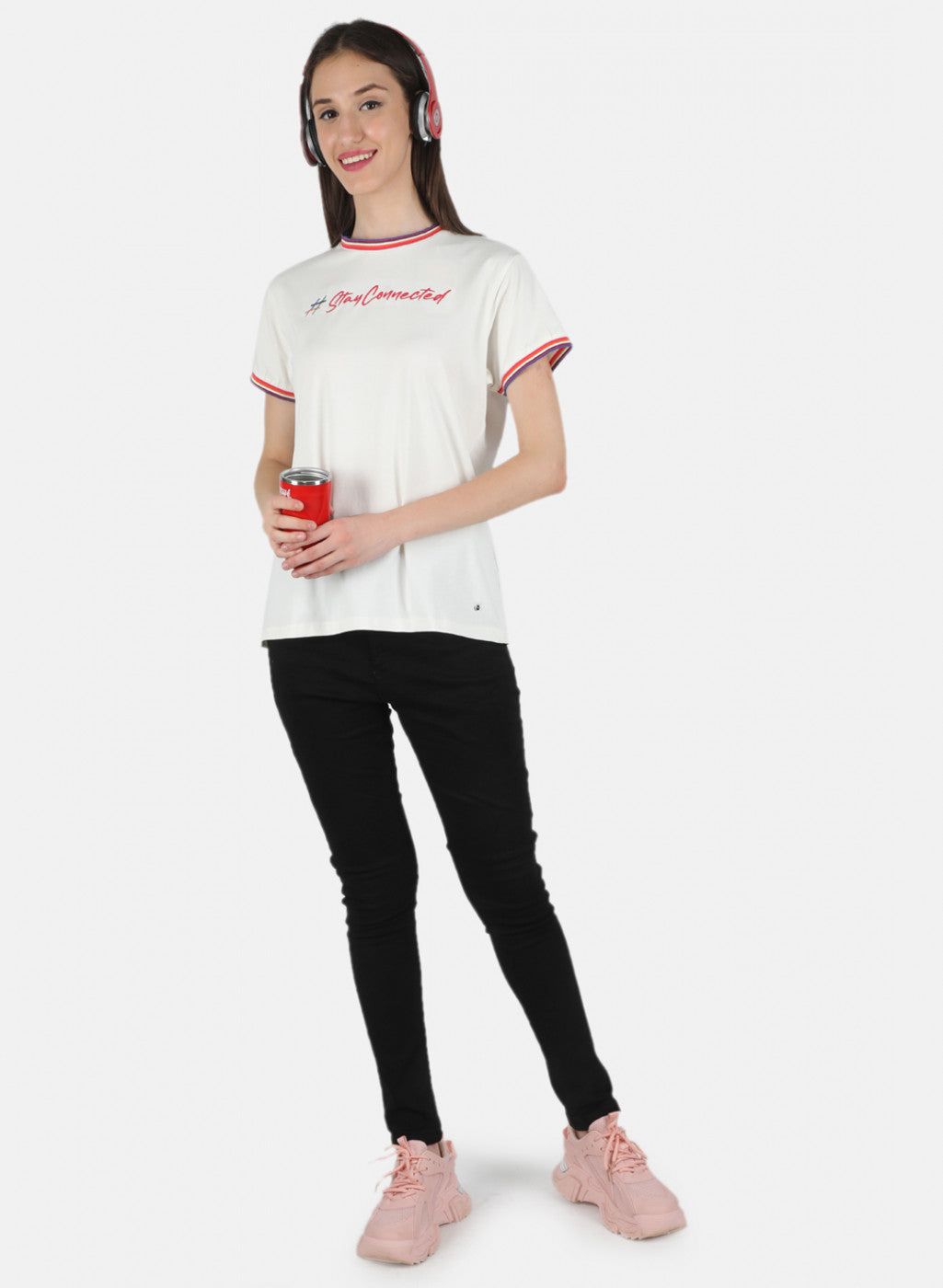 Women Off White Embroidered Top