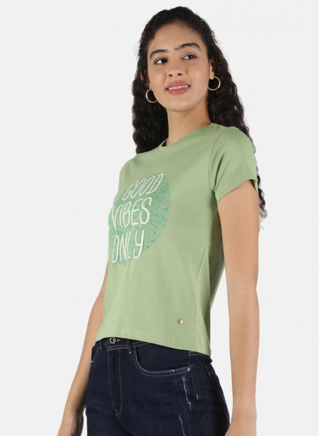 Women Green Printed Top
