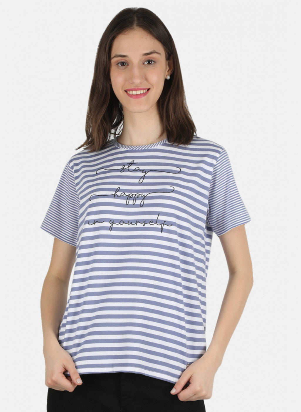 Women Blue Stripe Top