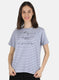 Women Blue Stripe Top