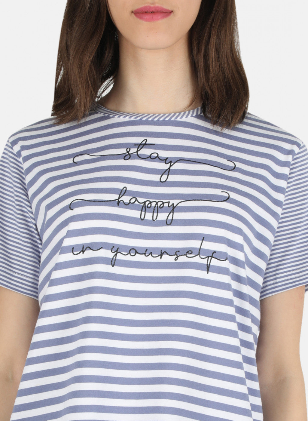 Women Blue Stripe Top