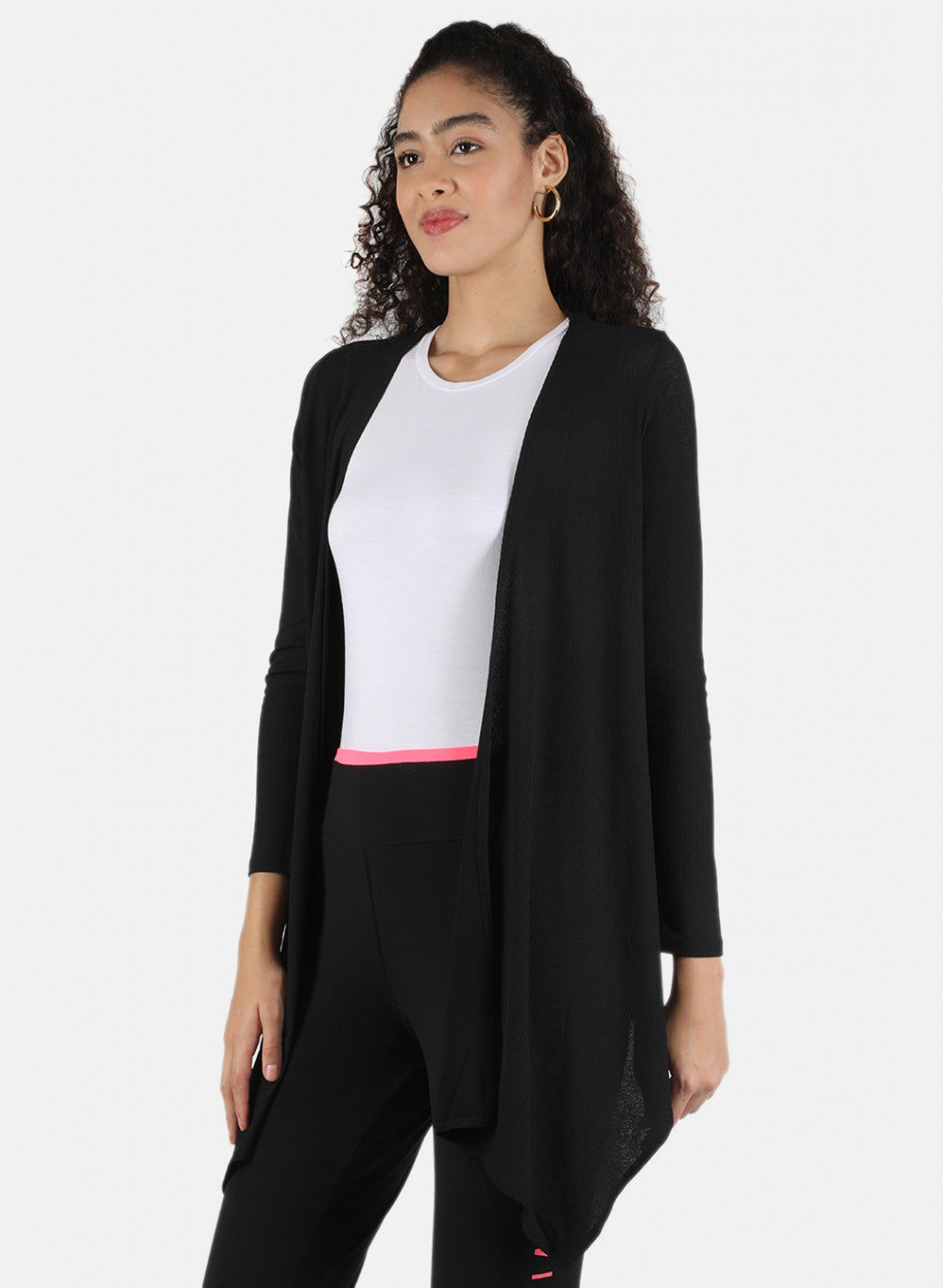 Women Black Plain Shrug