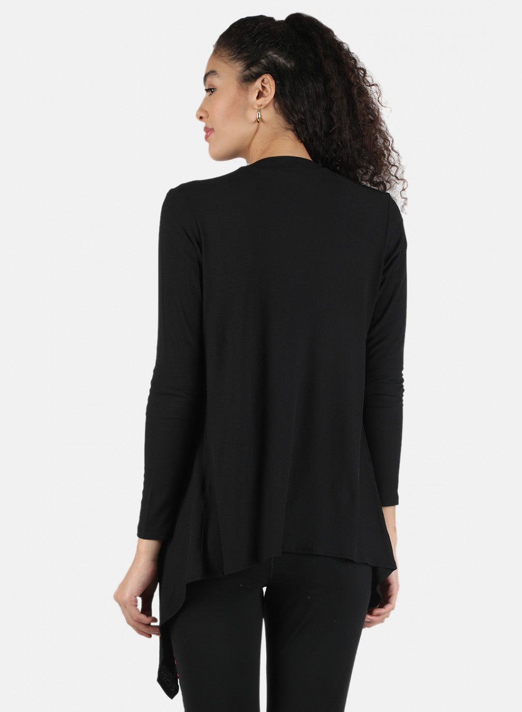 Women Black Plain Shrug