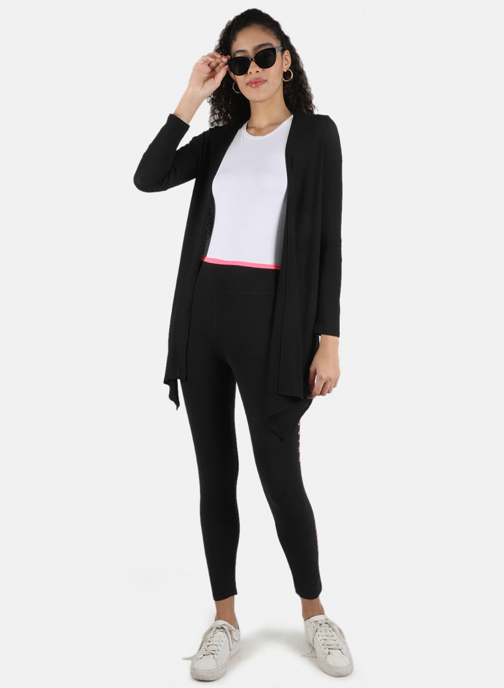 Women Black Plain Shrug