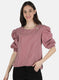 Women Maroon Stripe Top