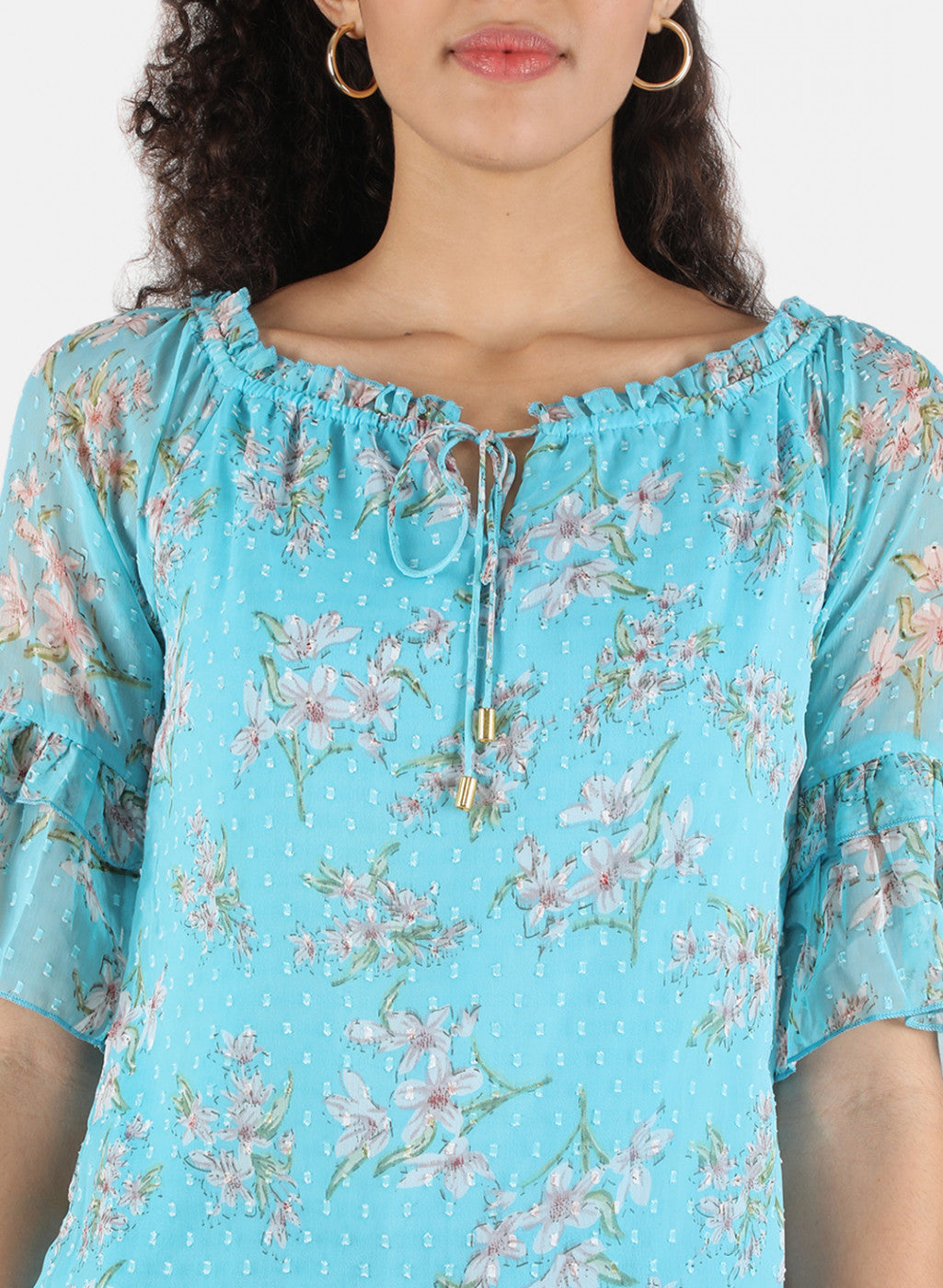 Women Blue Printed Top