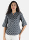Women Navy Blue Printed Top