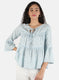 Women Blue Printed Top