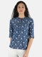 Women Blue Printed Top