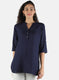 Women Navy Blue Plain Top