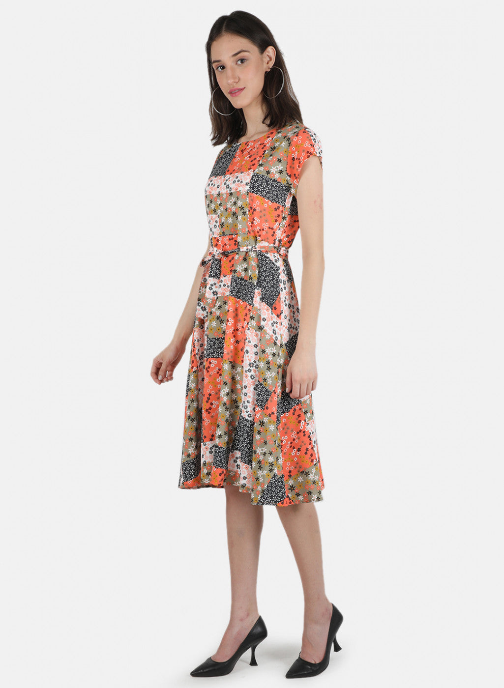 Women Orange Printed Dress