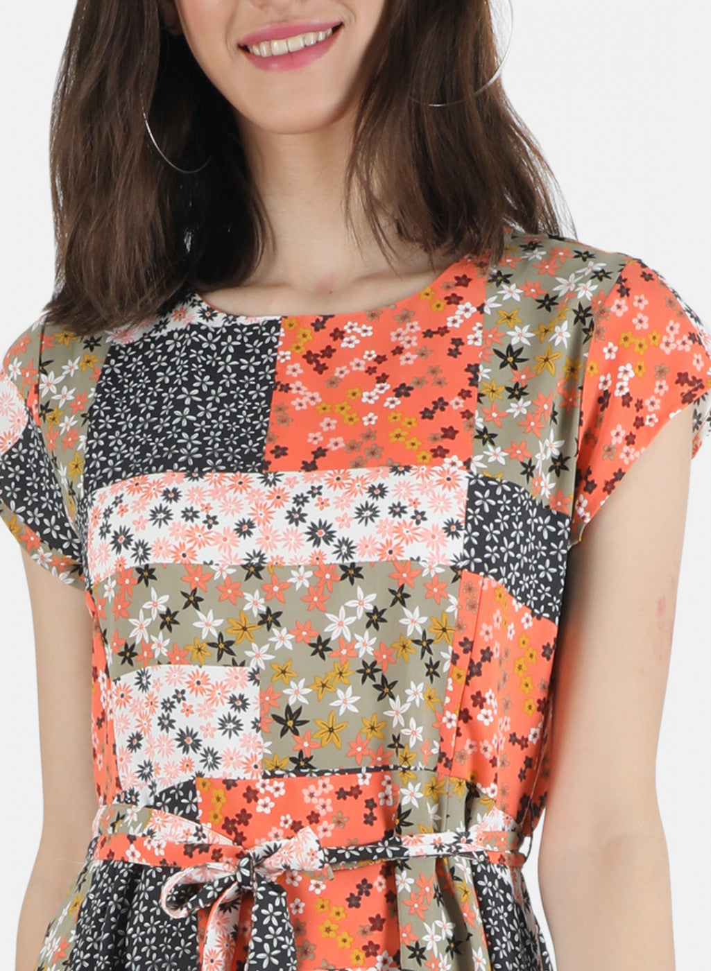 Women Orange Printed Dress
