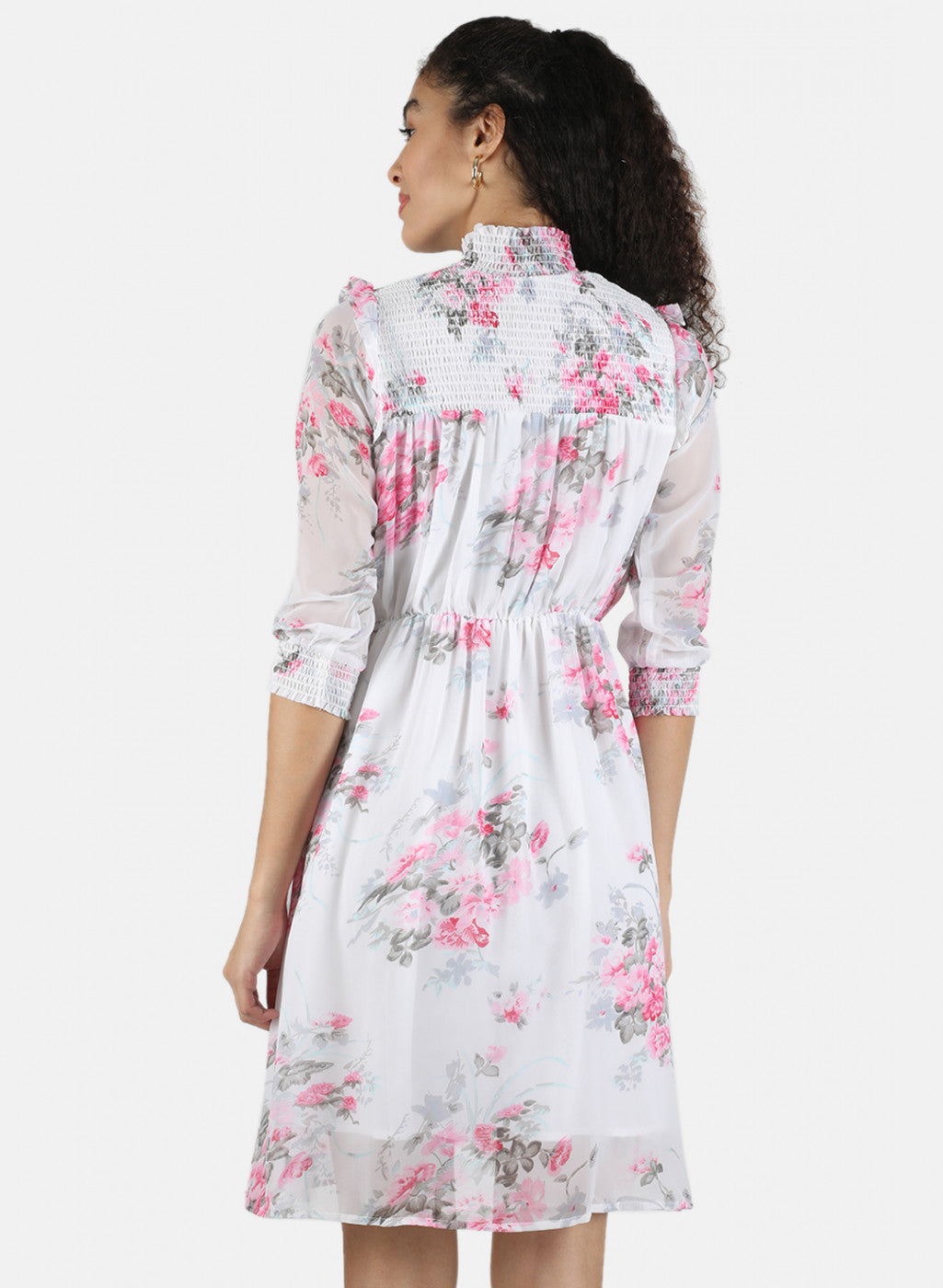 Women White Printed Dress