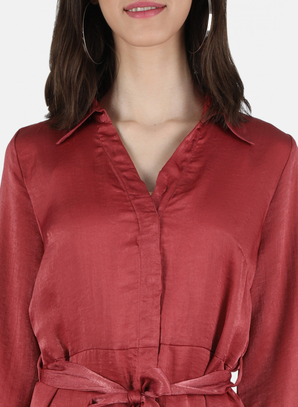Women Dusty Pink Solid Dress