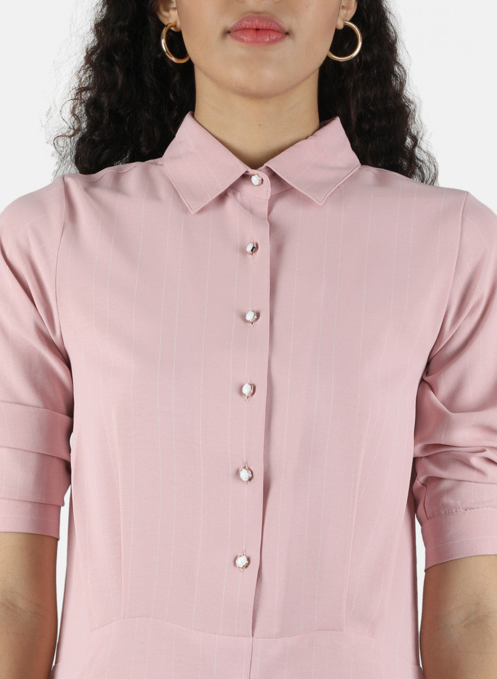 Women Pink Stripe Coordinate Set