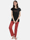Women Black Printed Lower Set