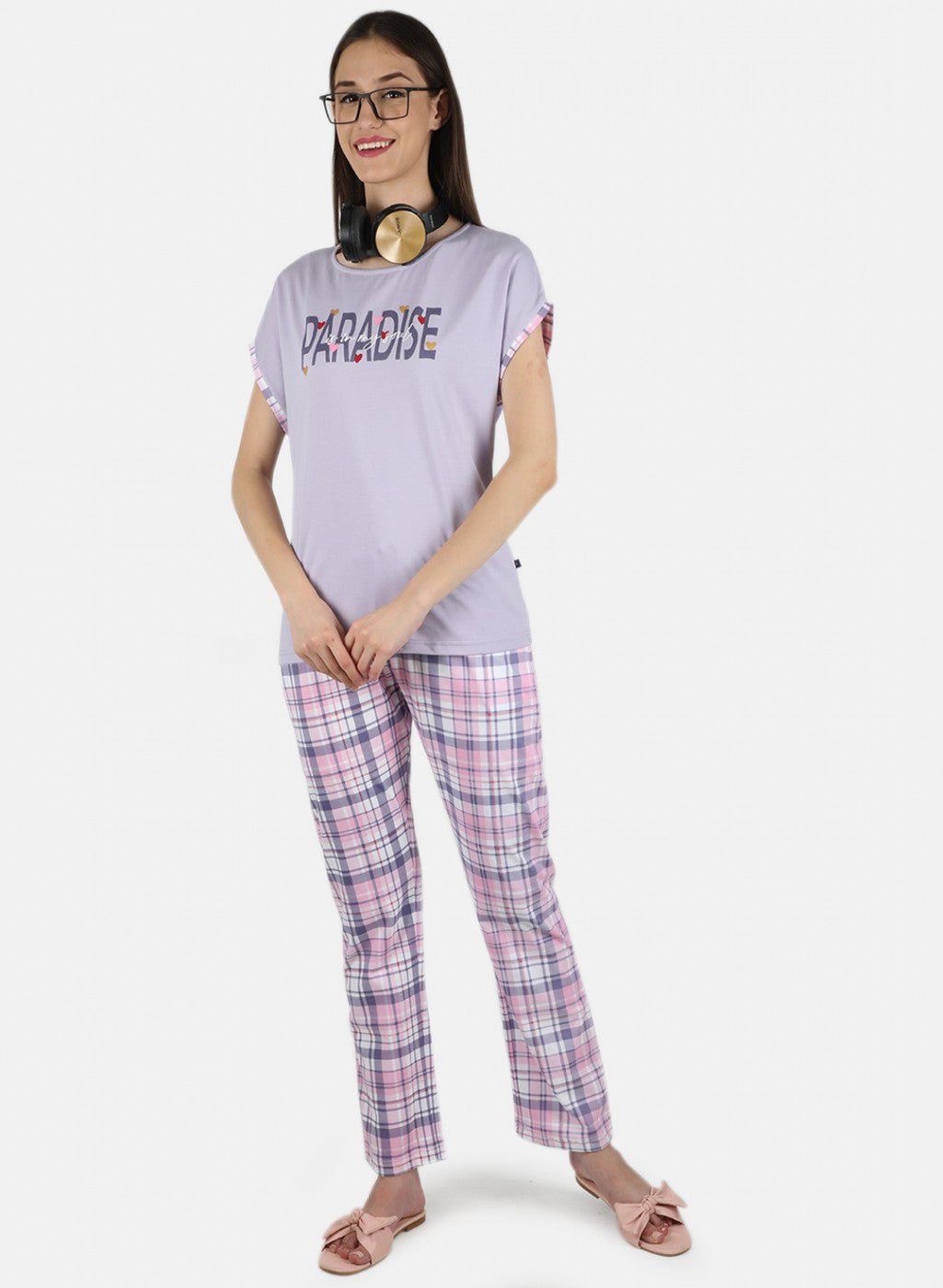 Women Purple Printed Lower Set