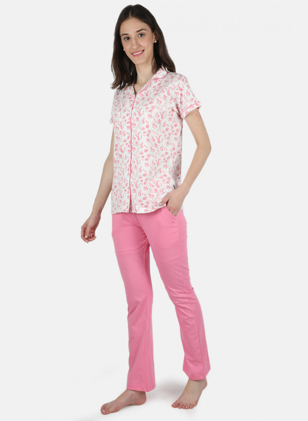 Women Pink Printed Lower Set