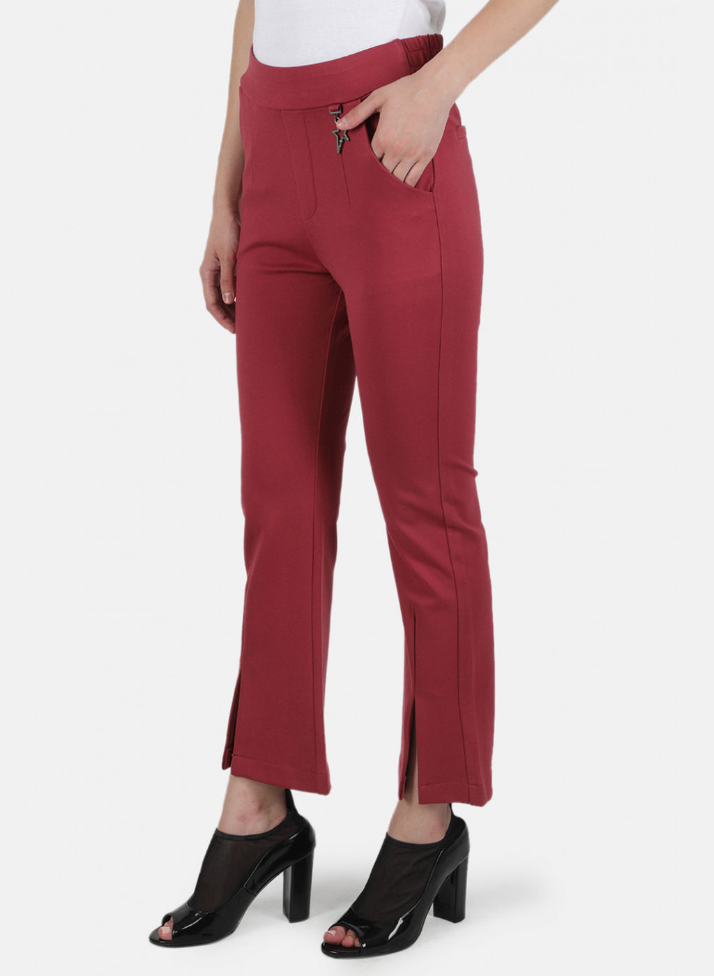 Women Pink Plain Palazzo