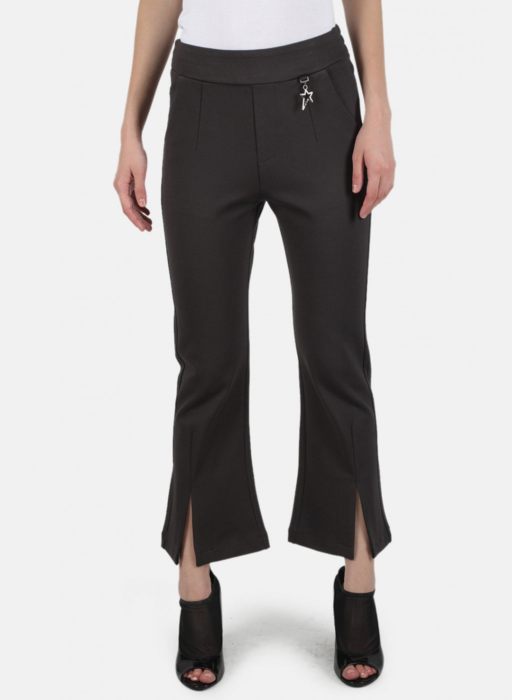Women Grey Plain Palazzo
