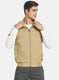 Men Khaki Solid Jacket