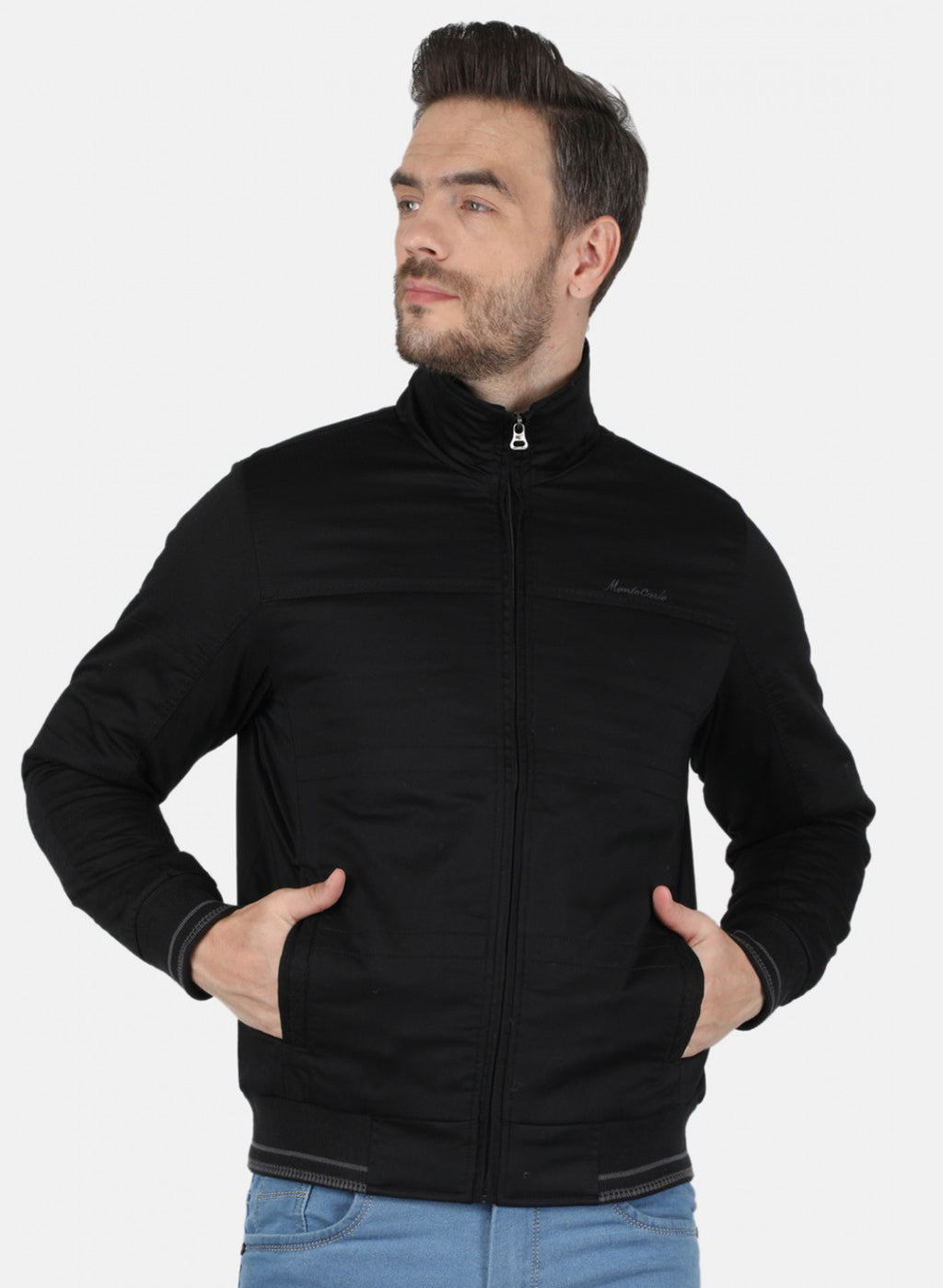 Men Black Solid Jacket