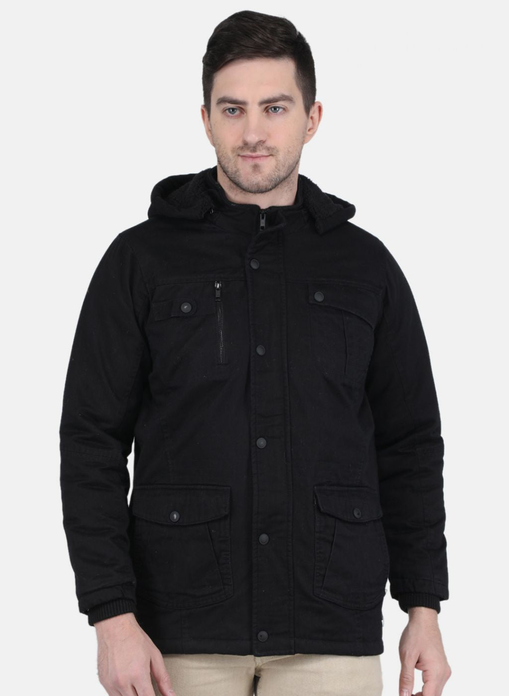 Men Black Solid Jacket