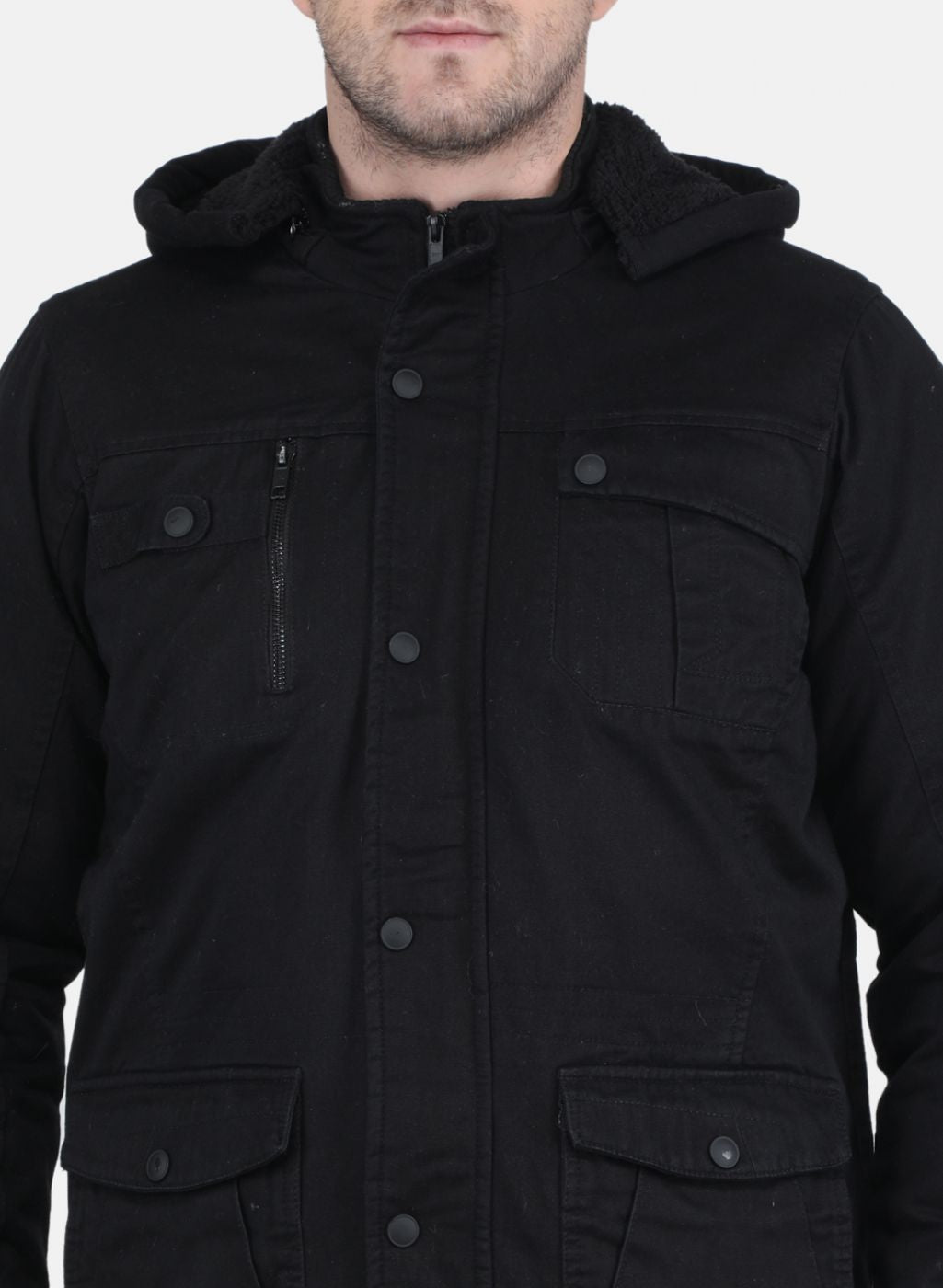 Men Black Solid Jacket
