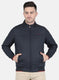 Men NAvy Blue Solid Jacket