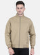 Men Khaki Solid Jacket