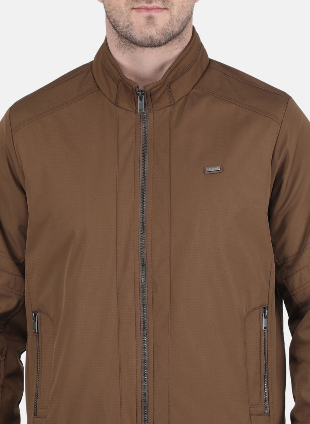 Men Brown Printed Jacket