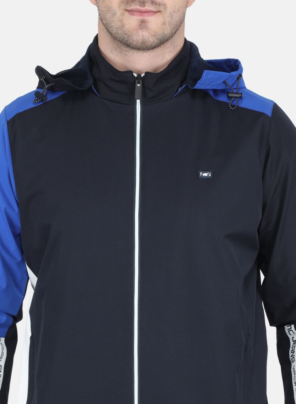 Men NAvy Blue Solid Jacket