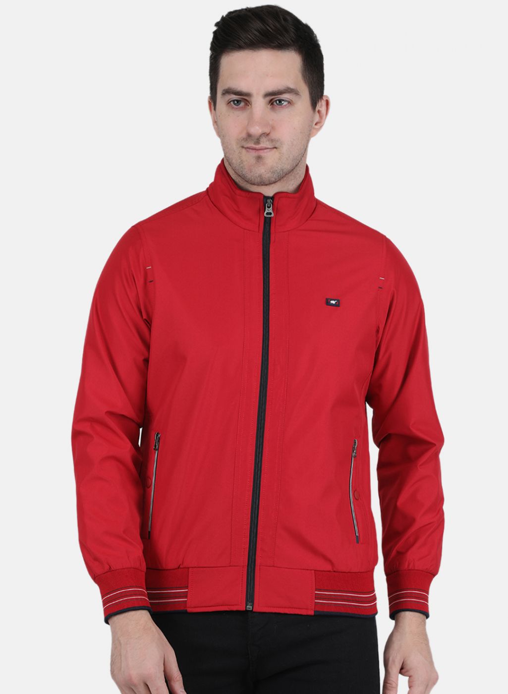 Men Red Solid Jacket